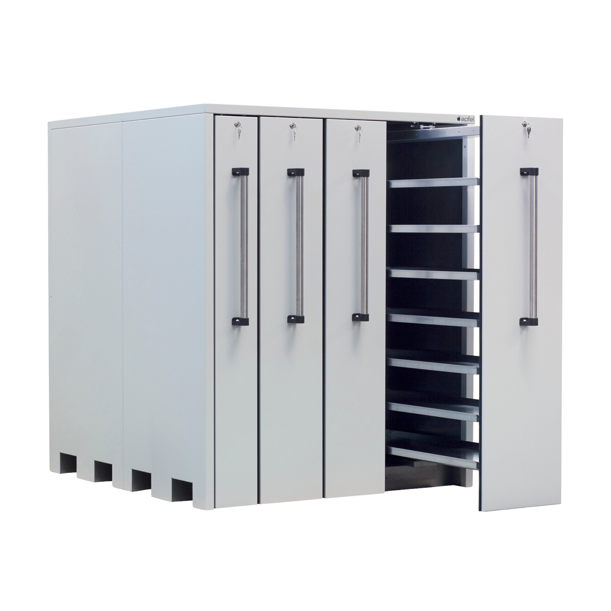 Niedriger Lagerschrank als Theke oder Untertischlösung