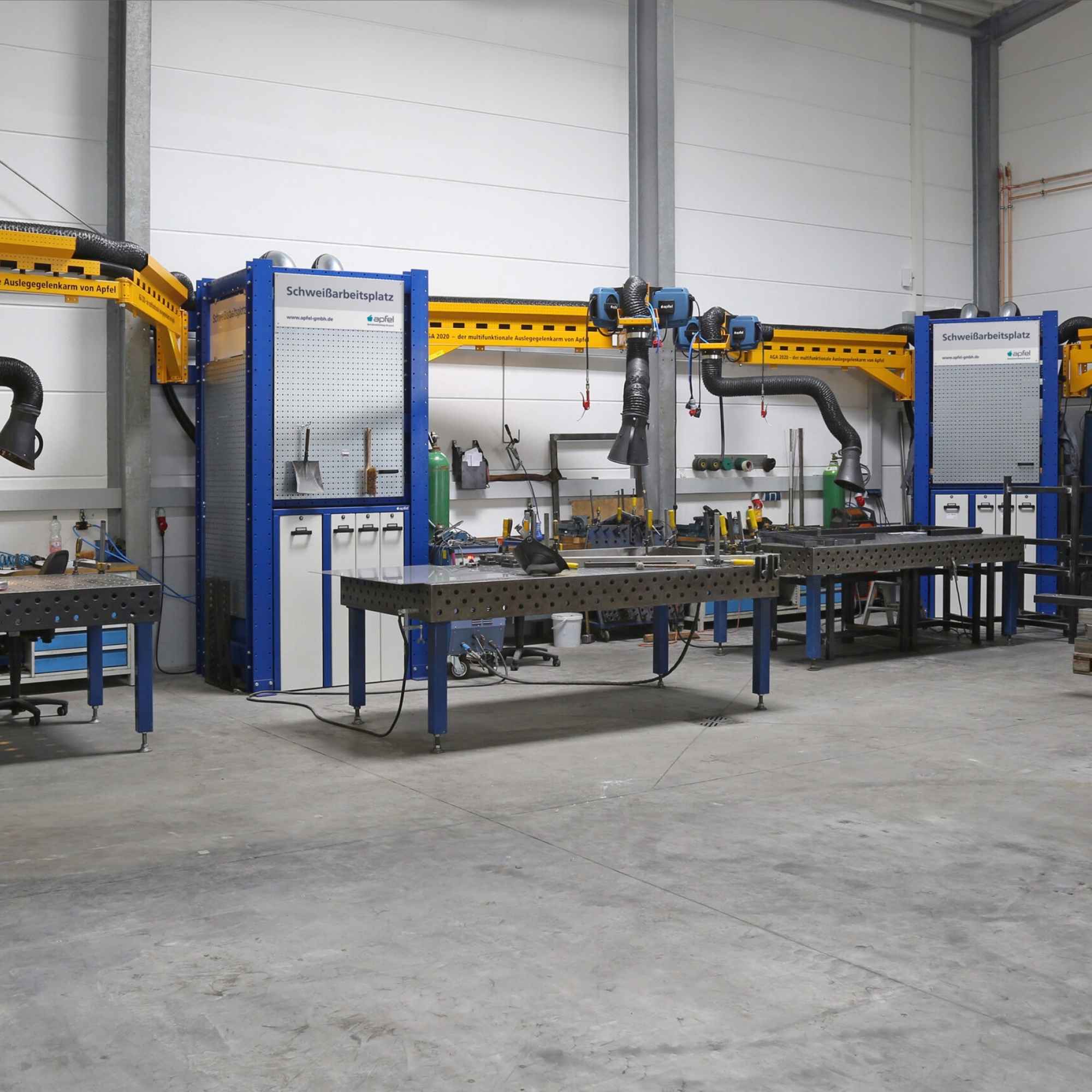 Schweißarbeitsplätze in Mehrfachausführung als Gruppe