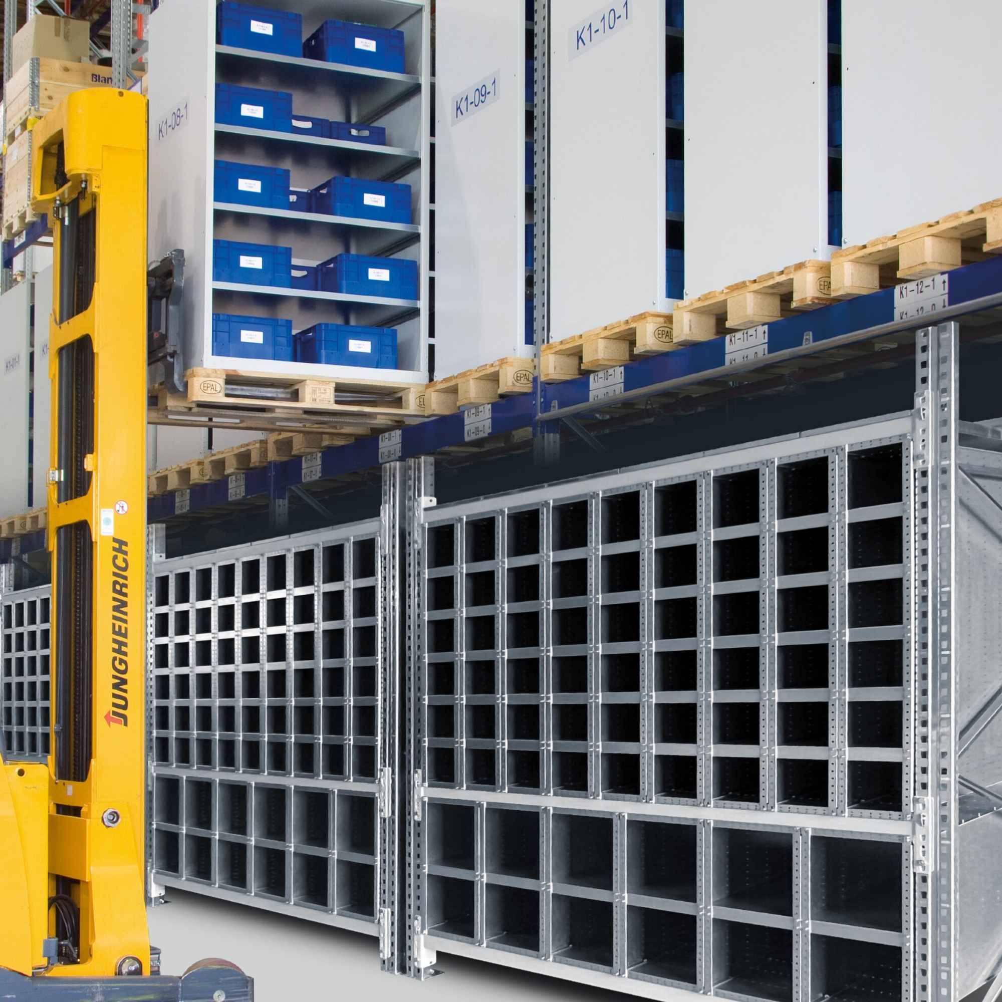 Wabenregal zur Aufbewahrung von Stabmaterialien im 10mm Raster