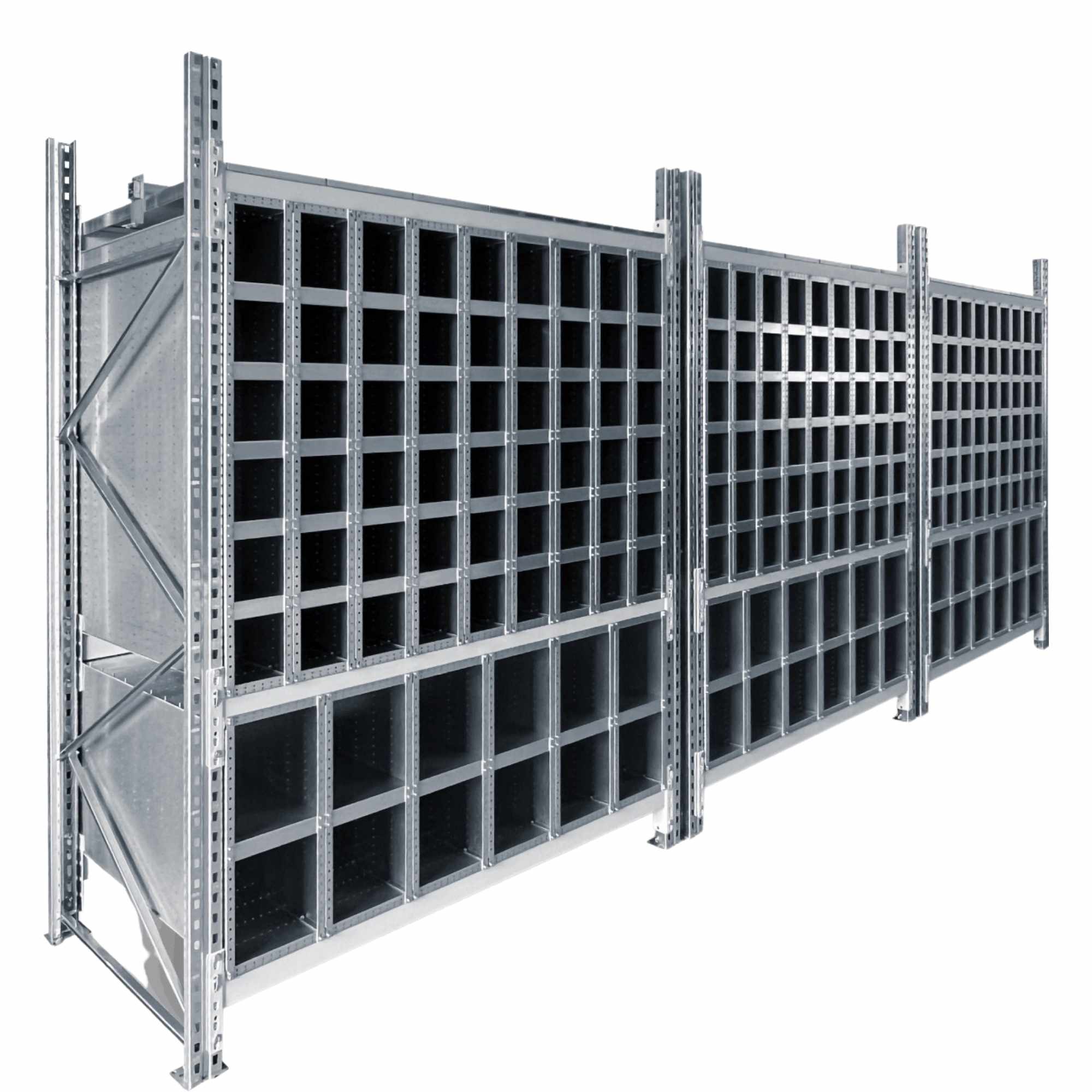 Wabenregal zur Aufbewahrung von Stabmaterialien